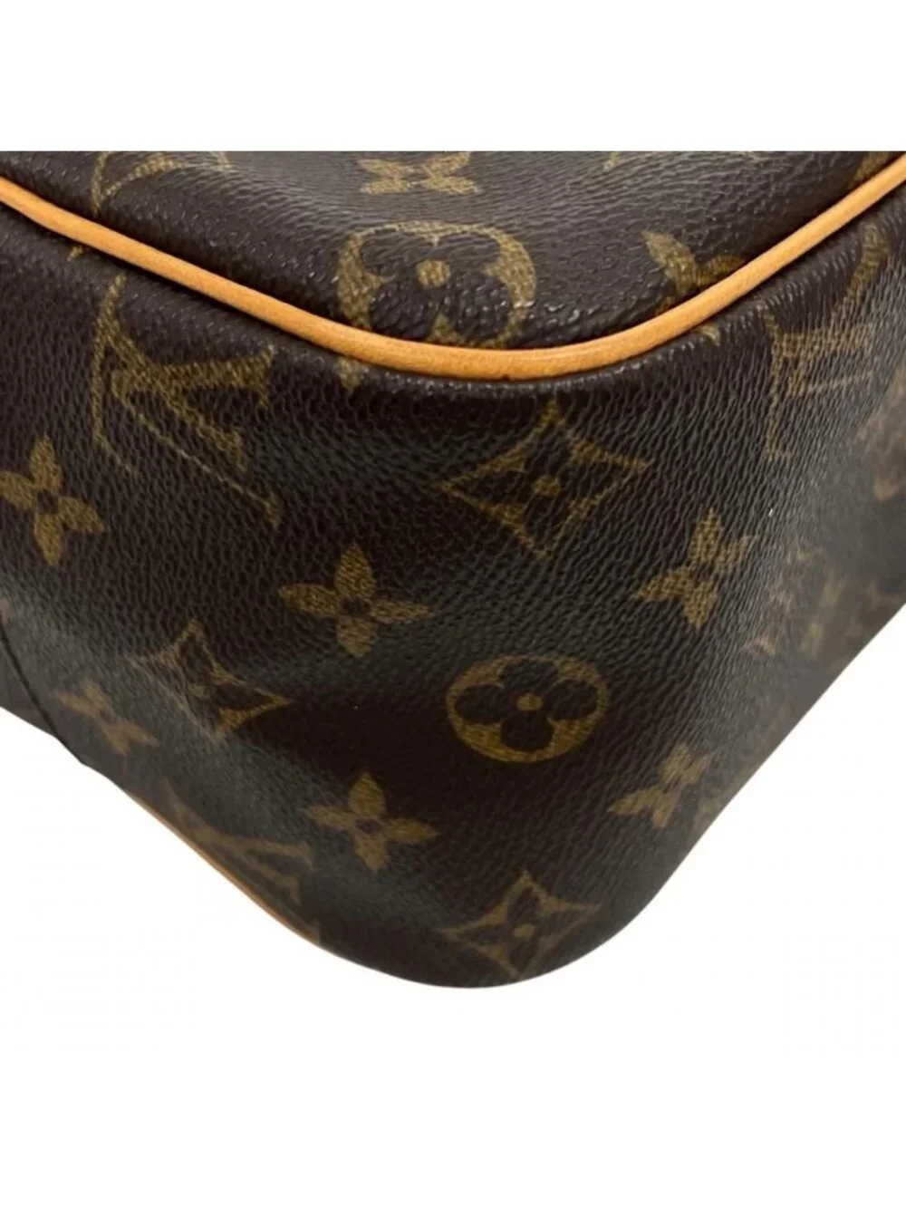 Louis Vuitton Cite MM Square Shoulder Bag Monogram Canvas Brown Gold